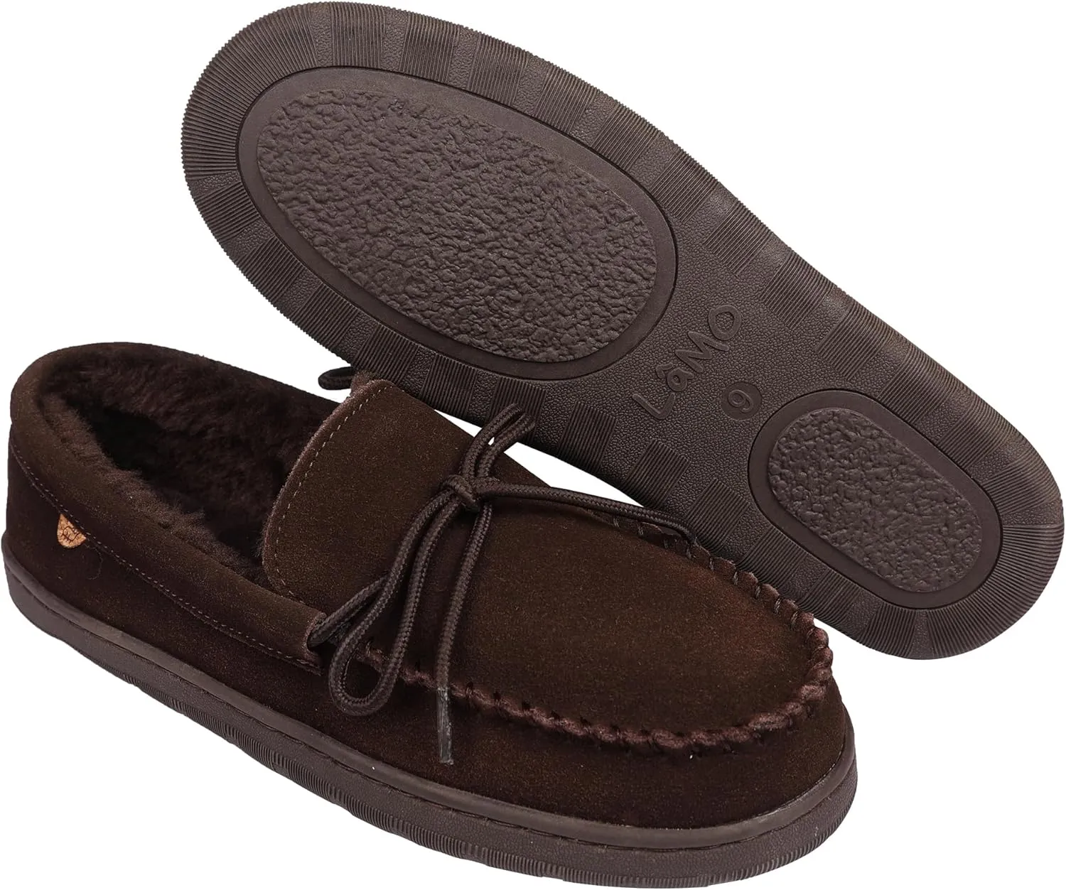 Lamo Men's Theo Moccasins for Men - Premium Suede Upper, Luxurious Faux Fur Lining, Ortholite Foam Footbed with Australian Sheepskin, TPR Outsole - The New Upgraded Men's Moc
