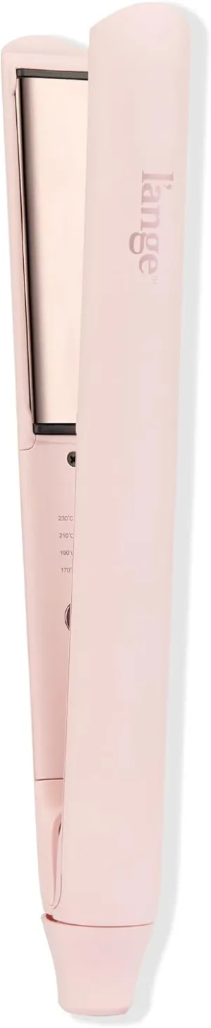 L'ANGE HAIR Straight Forward Titanium Flat Iron – 1” Floating Plates | Dual Voltage | 360° Swivel Cord | Auto Shut-Off | Safety Cool Tips | Ideal for Straightening, Curling, and Waving (Blush)