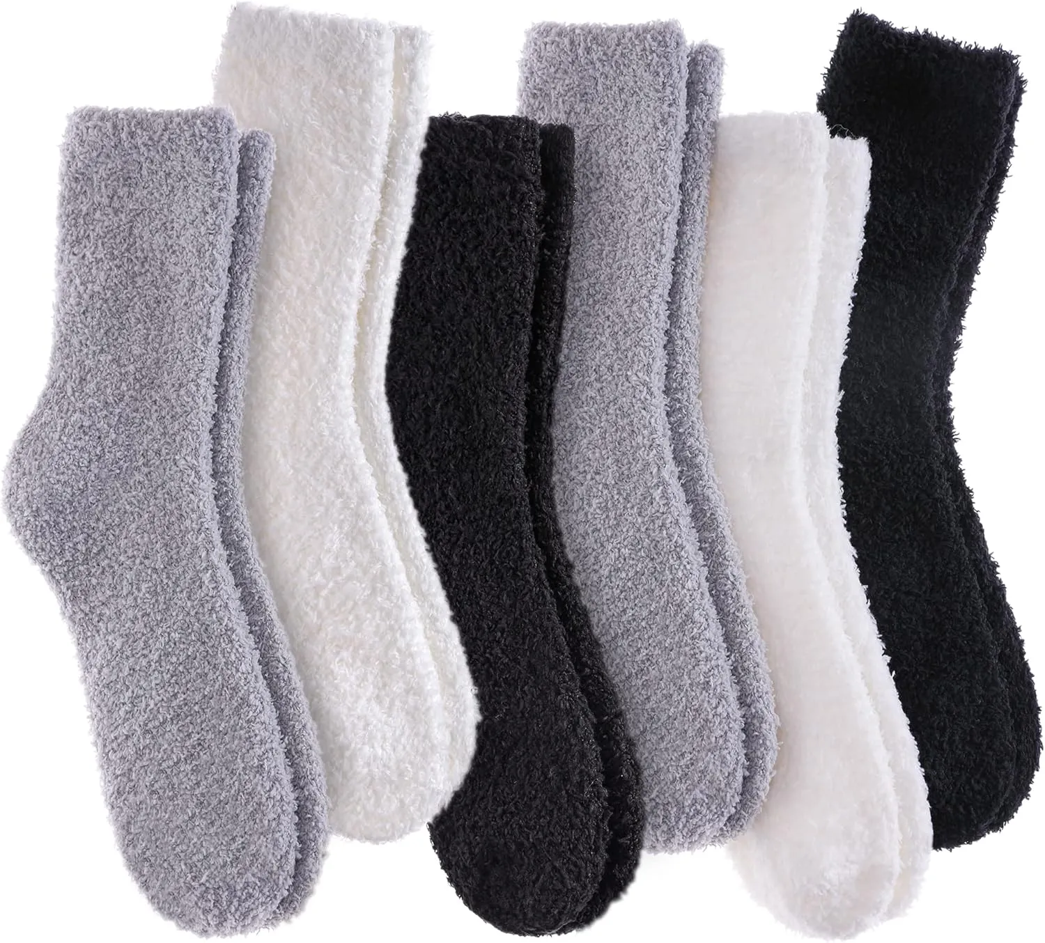 LANLEO 5/6 Pairs Womens Super Soft Fuzzy Plush Warm Winter Home Sleeping Slipper Socks