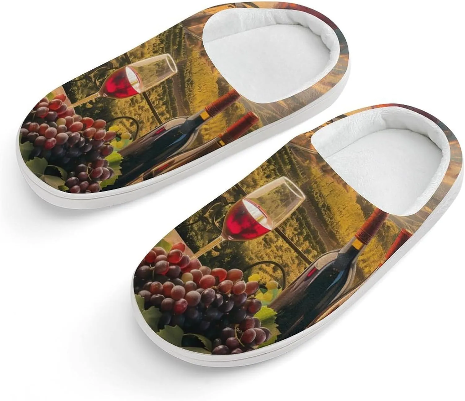 Large Wine Sunset Grape Kids Toddler Cotton Slippers Slip-on House Shoes for Bedroom Indoor Outdoor