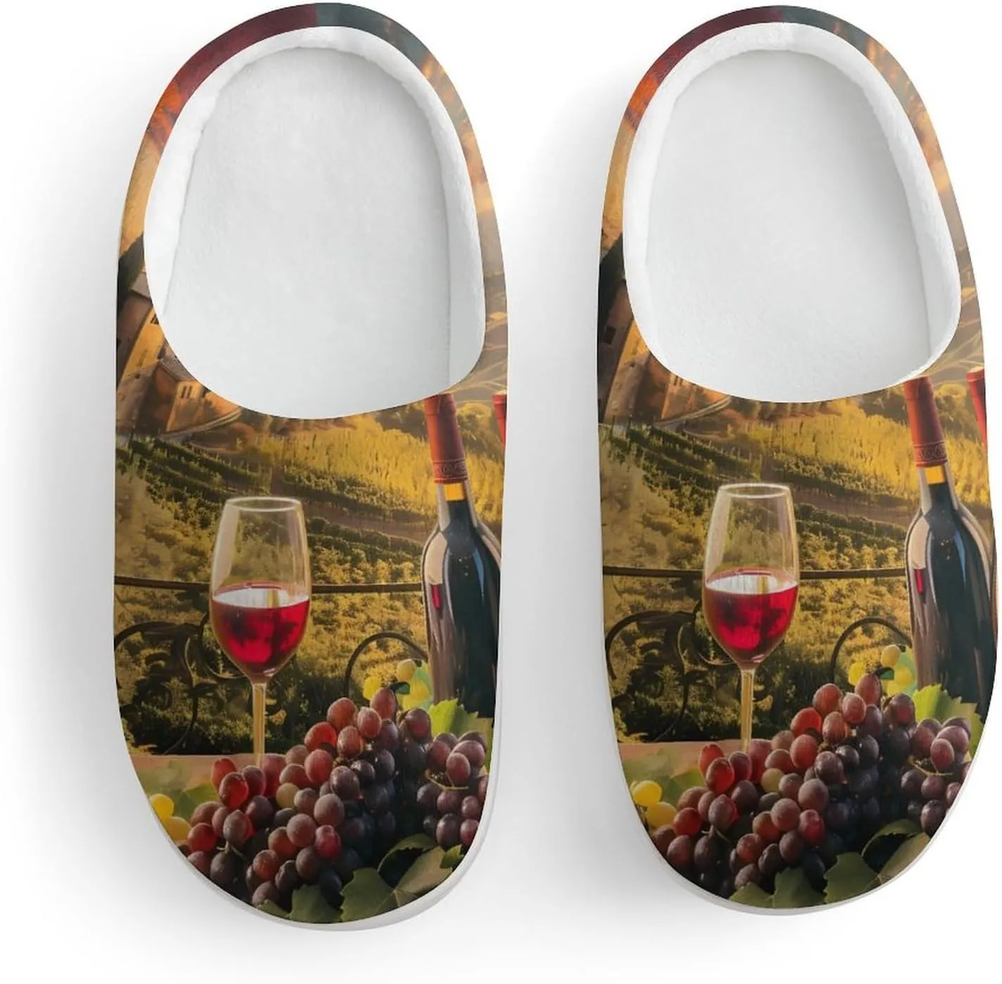 Large Wine Sunset Grape Kids Toddler Cotton Slippers Slip-on House Shoes for Bedroom Indoor Outdoor