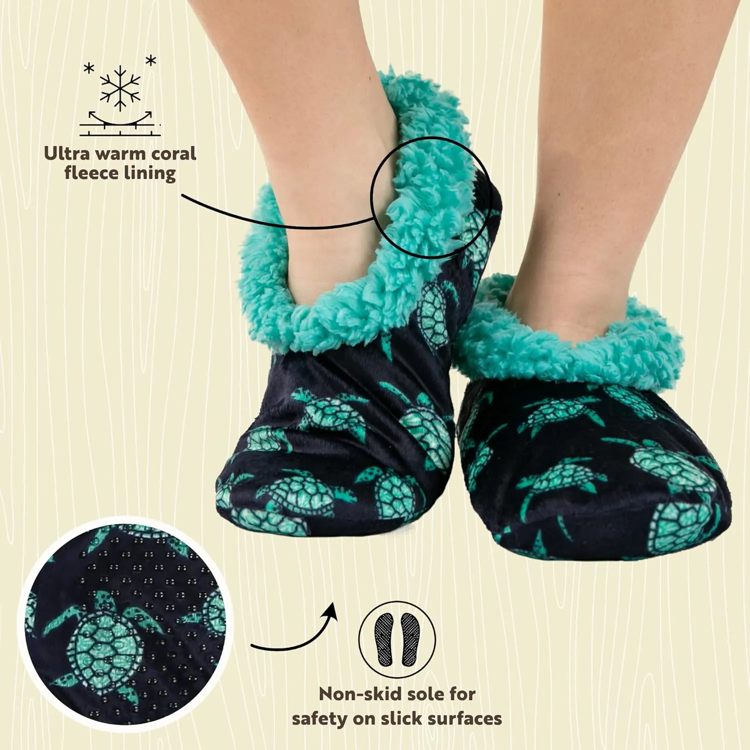 Lazy One Fuzzy Feet Slippers for Women, Cute Fleece-Lined House Slippers, Cute Slipper Socks