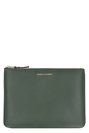 Leather flat pouch
