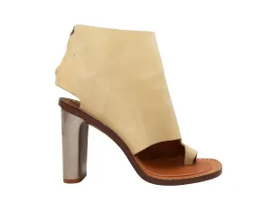 Light Yellow Celine Heeled Thong Sandal Booties Size 39.5