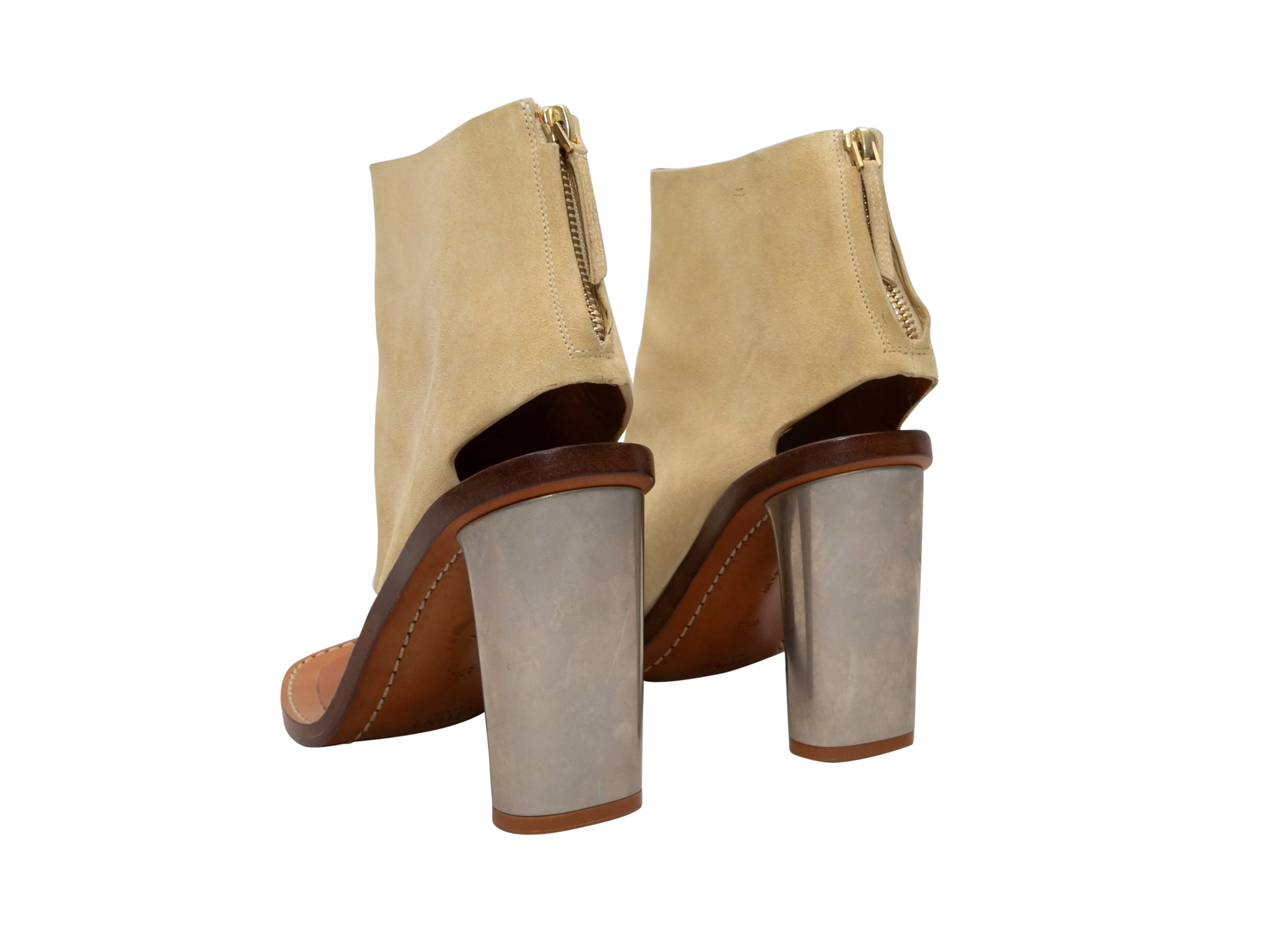 Light Yellow Celine Heeled Thong Sandal Booties Size 39.5
