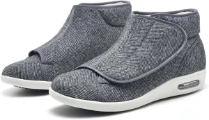Lightweight Walking Sneakers, Adjustable Wide Width Winter Shoes, Warm Plush Orthopedic Shoes for Seniors with Swollen Feet