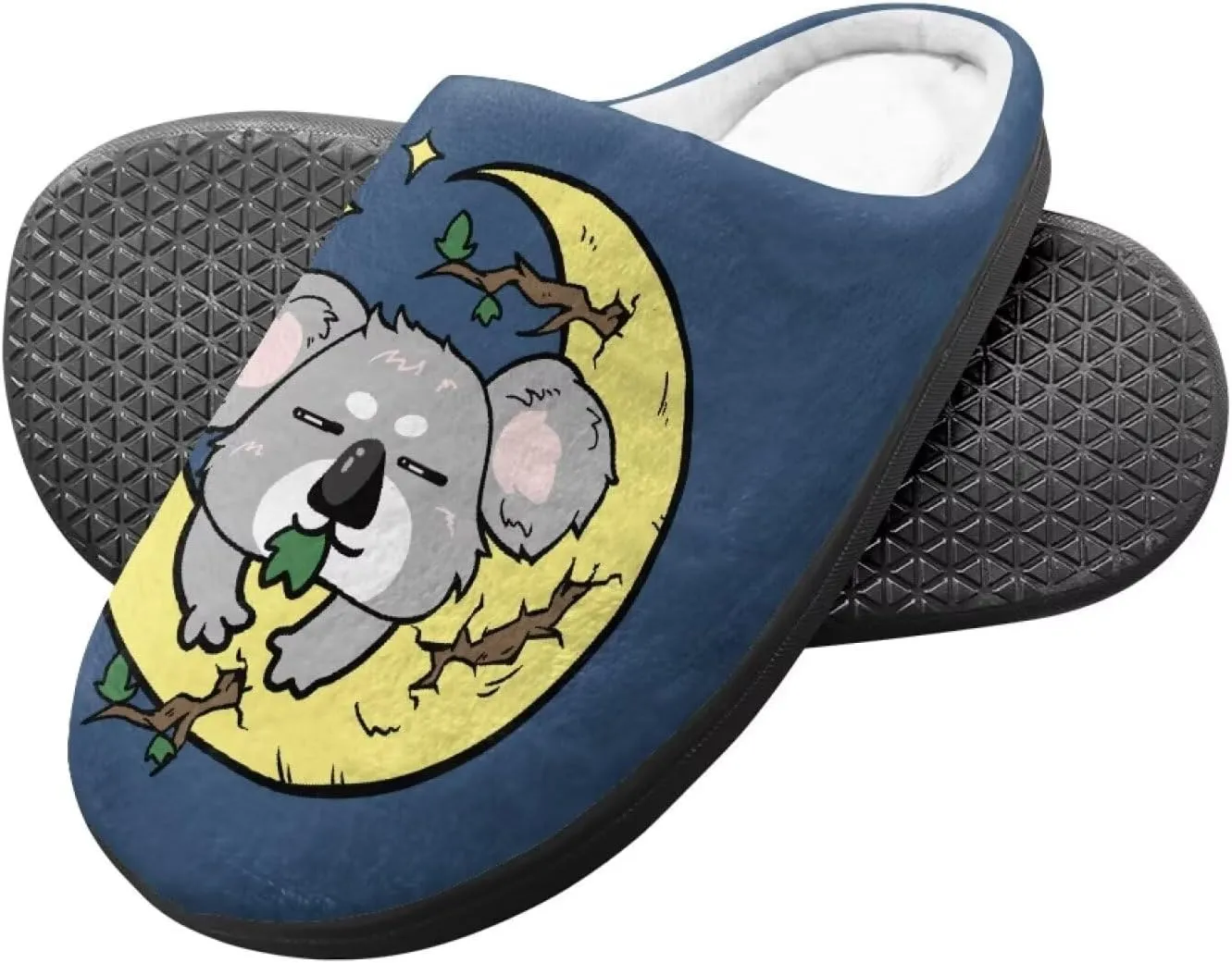 Little Girls Slippers Indoor Comfort Cute Pattern Size 9-15 Black