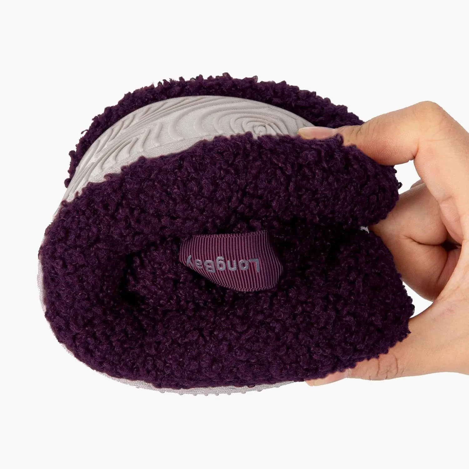 LongBay Women’s Warm Curly Fur Bootie Slippers Comfy Plush Fleece Boots Memory Foam House Shoes