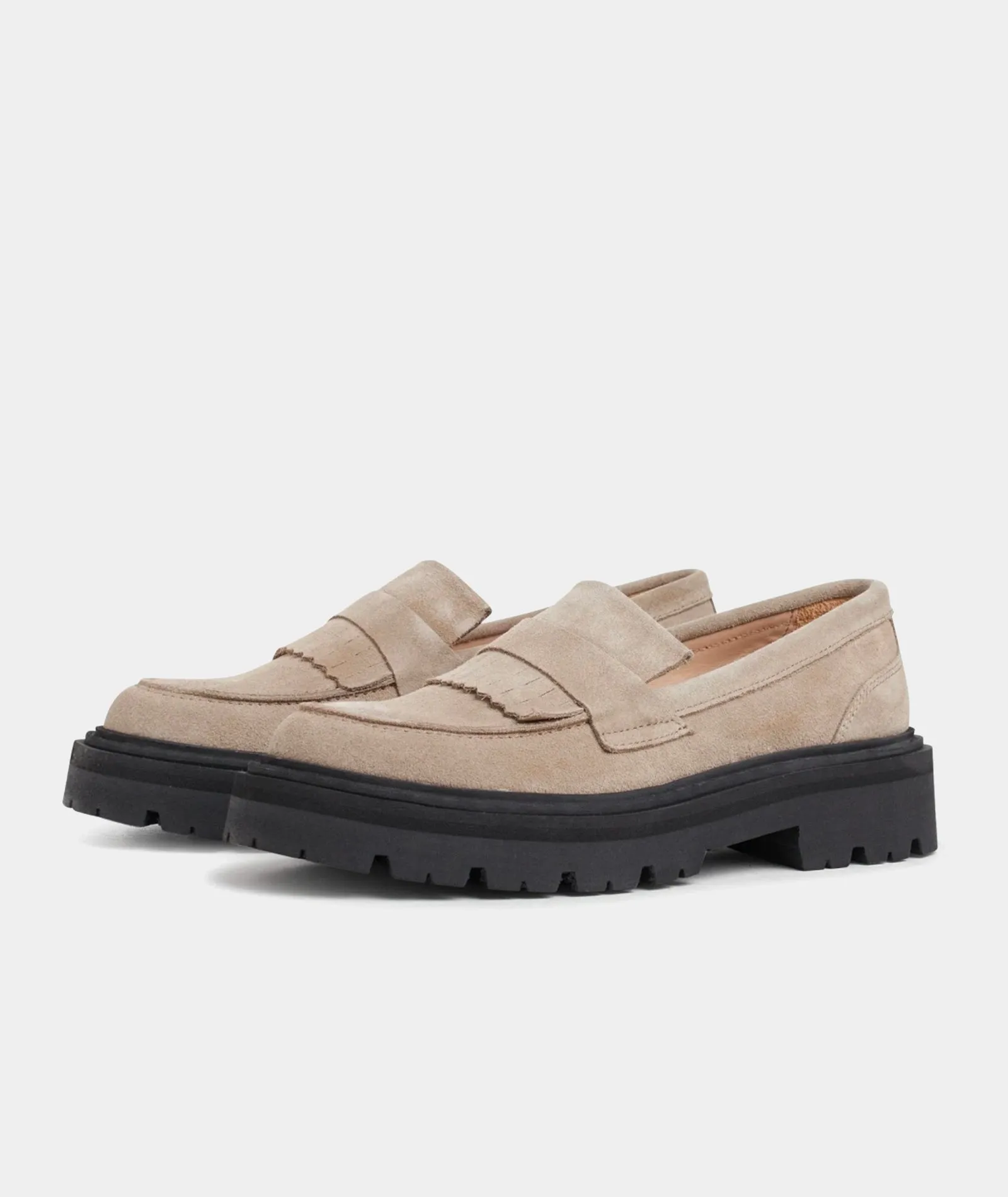 Low-cost deal - Suede Taupe Loafer Budget-friendly Spike