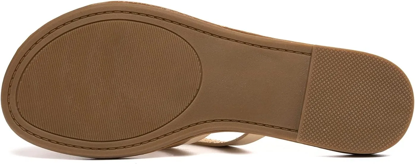 Luffymomo Women's Elastic Strap Flat Sandals Casual Summer Open Toe Sandal