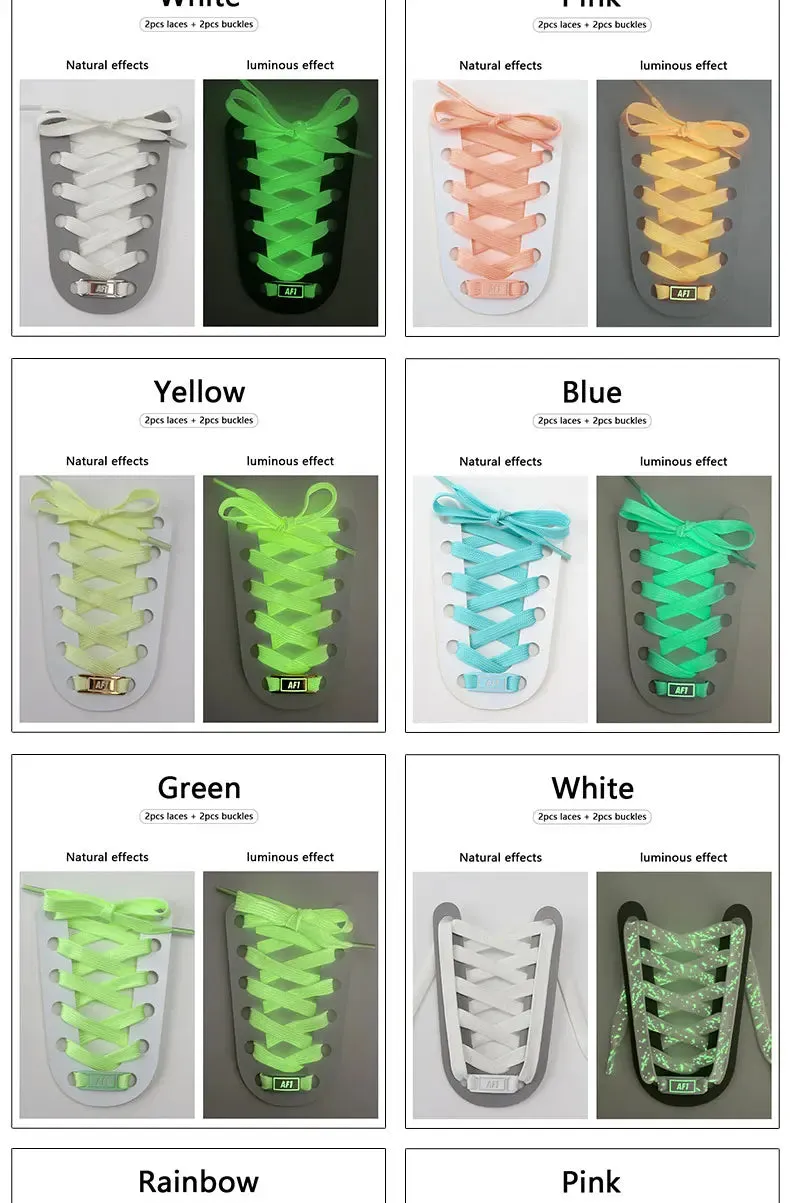 Luminous Glow AF1 Shoelaces - 4Pcs Sneaker Decor