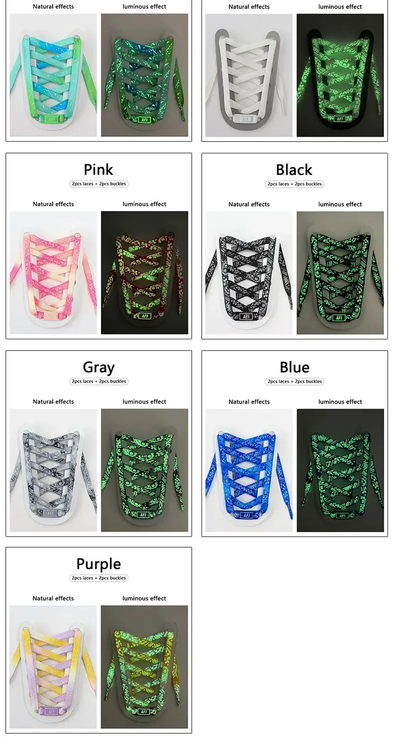 Luminous Glow AF1 Shoelaces - 4Pcs Sneaker Decor