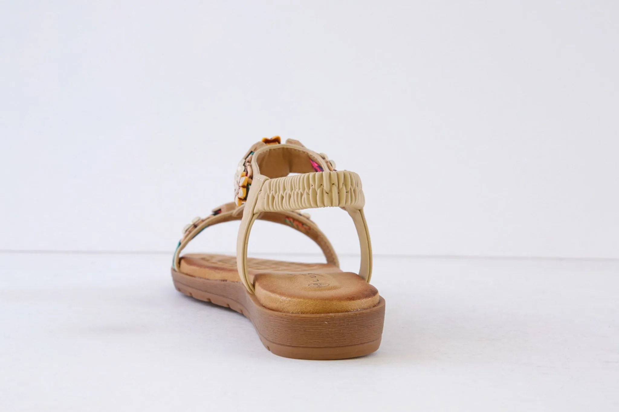 LUNAR - JLH433 BECCA-FLAT FASHION SANDAL - BEIGE