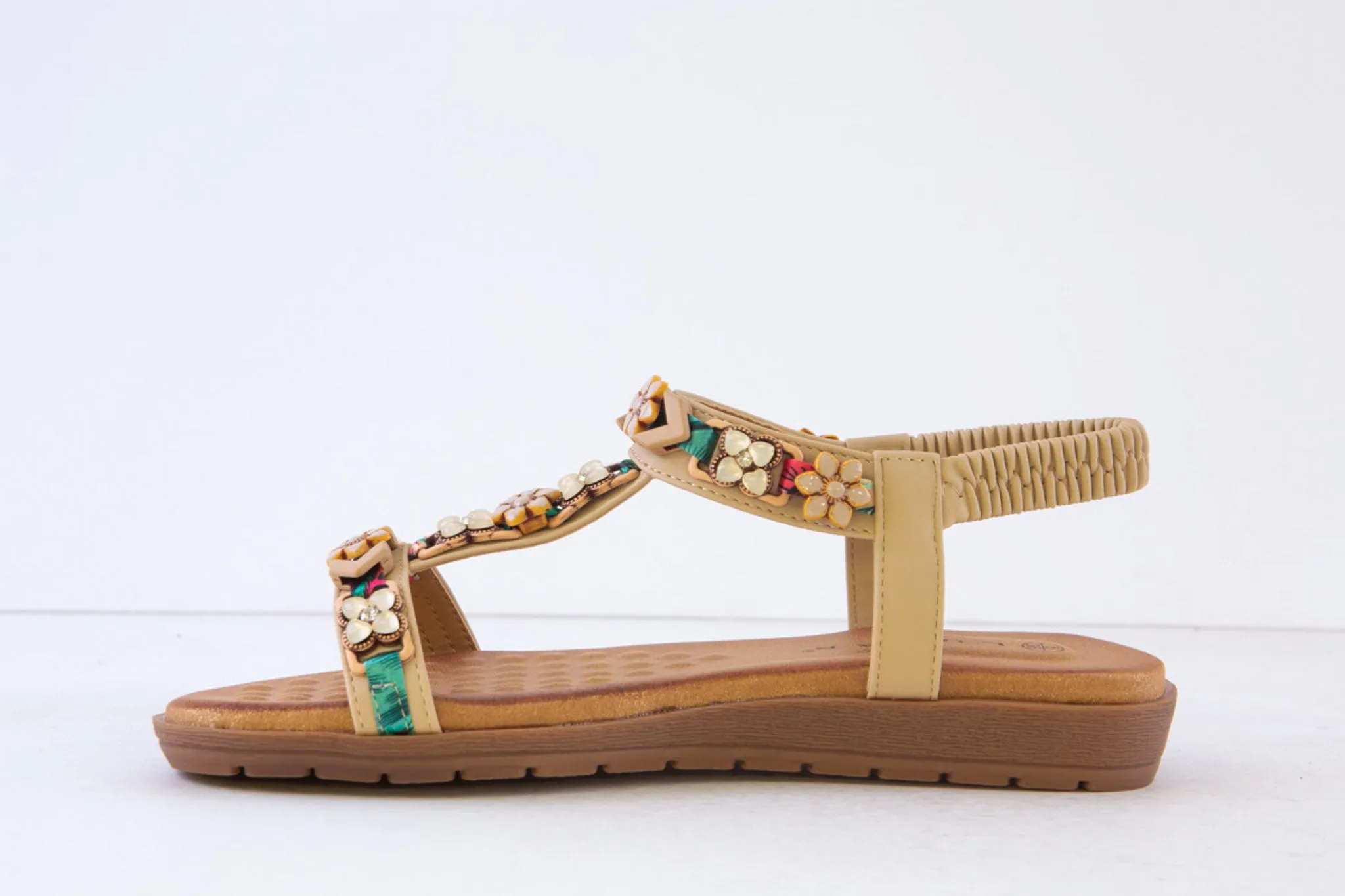LUNAR - JLH433 BECCA-FLAT FASHION SANDAL - BEIGE