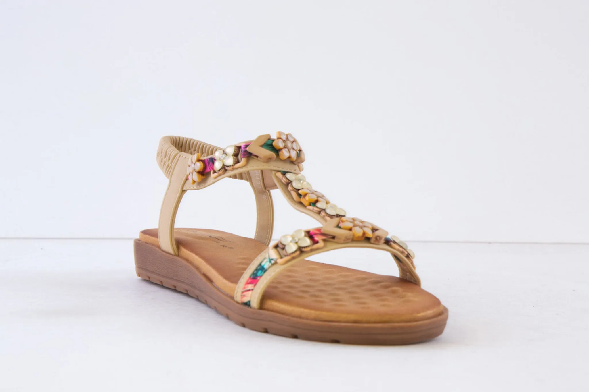 LUNAR - JLH433 BECCA-FLAT FASHION SANDAL - BEIGE