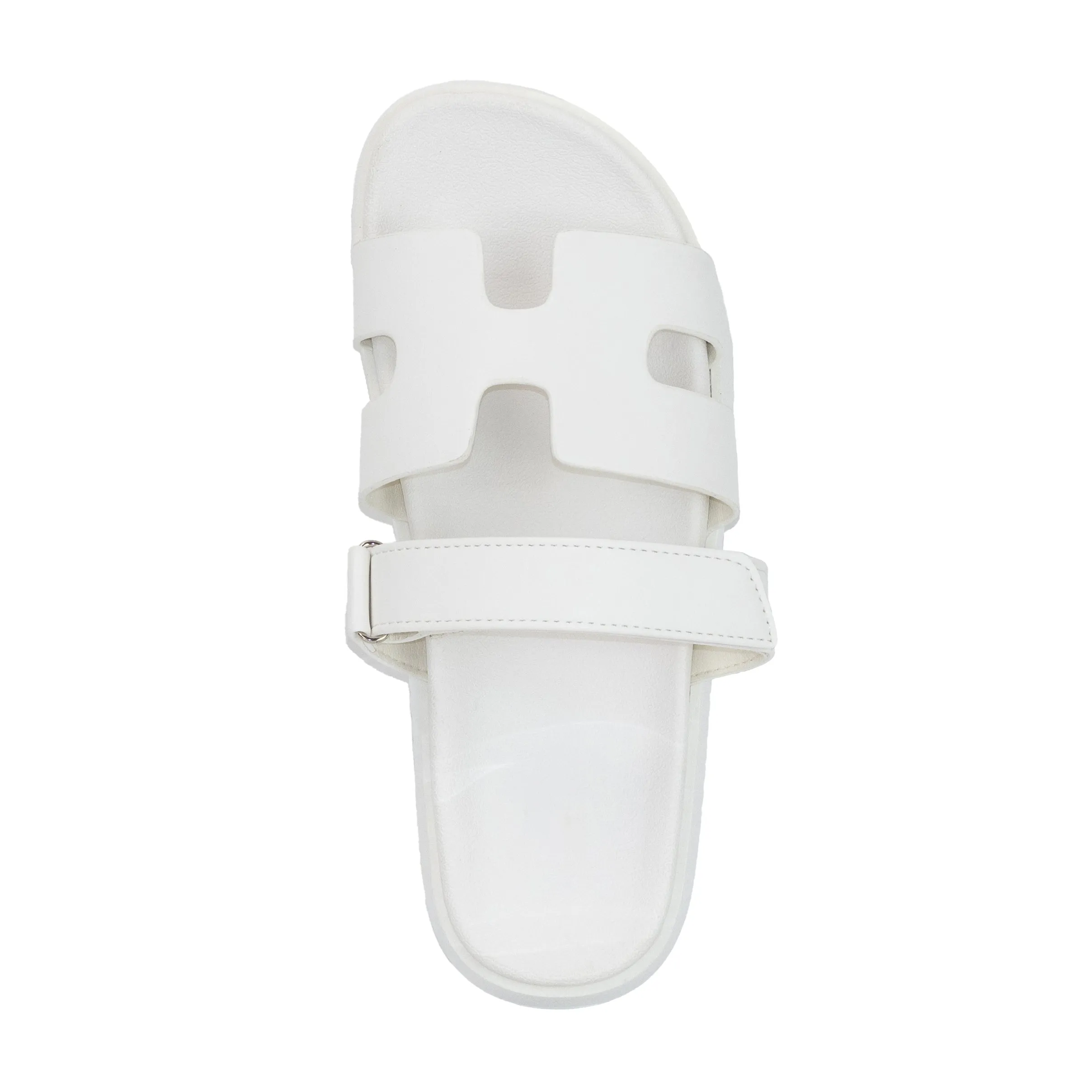 Lyon - Wide Fit Velcro Front Strap Slide Sandals, Flat Platform Design, Comfortable Summer Footwear, Casual & Stylish for Everyday Wear
