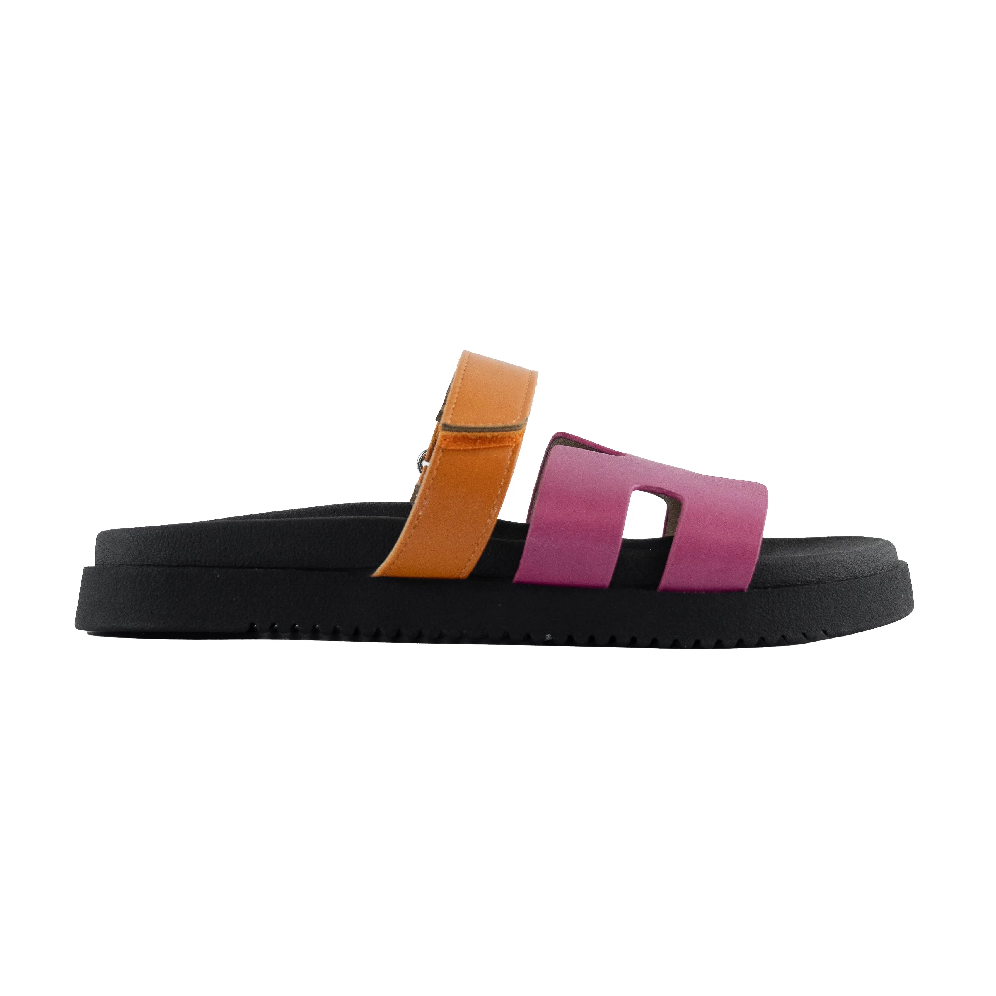 Lyon - Wide Fit Velcro Front Strap Slide Sandals, Flat Platform Design, Comfortable Summer Footwear, Casual & Stylish for Everyday Wear