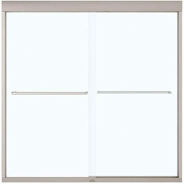 MAAX 134561-900-305-000 Kameleon Sliding Semi-Frameless Bathtub Door, 3-in L x 36-in W x 57-in H, Brushed Nickel