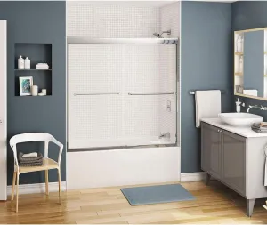 MAAX 134573-900-084-000 Kameleon Sliding Semi-Frameless Bathtub Door, 3-in L x 36-in W x 57-in H, Chrome