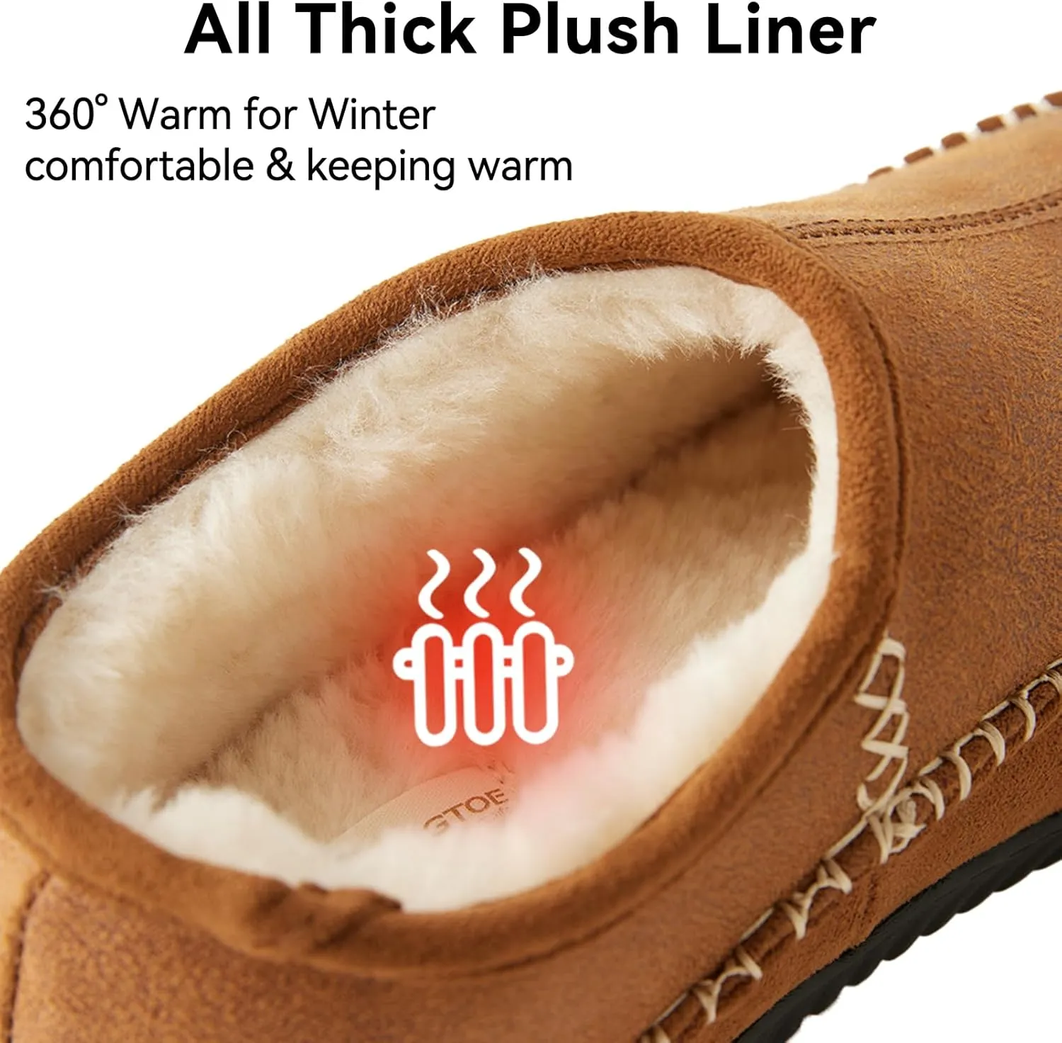 Magtoe House Slippers for Mens Slip On Moccasin Slipper with High-Density Memory Foam Warm Home Slippers Shoes Lightweight with Plush Indoor Outdoor