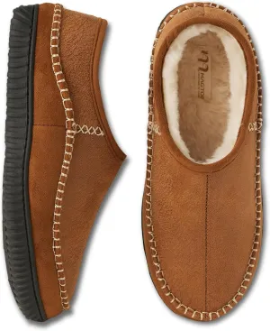 Magtoe House Slippers for Mens Slip On Moccasin Slipper with High-Density Memory Foam Warm Home Slippers Shoes Lightweight with Plush Indoor Outdoor