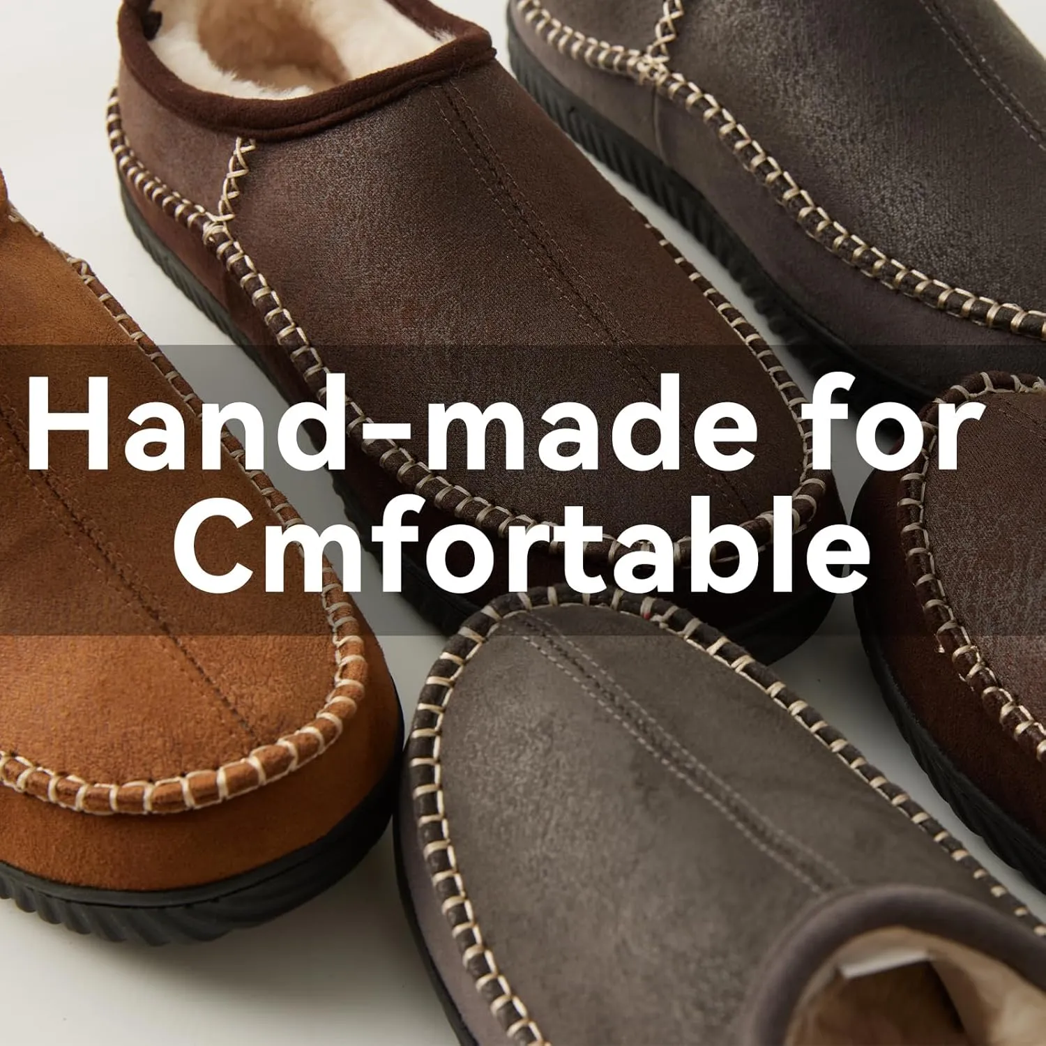 Magtoe House Slippers for Mens Slip On Moccasin Slipper with High-Density Memory Foam Warm Home Slippers Shoes Lightweight with Plush Indoor Outdoor