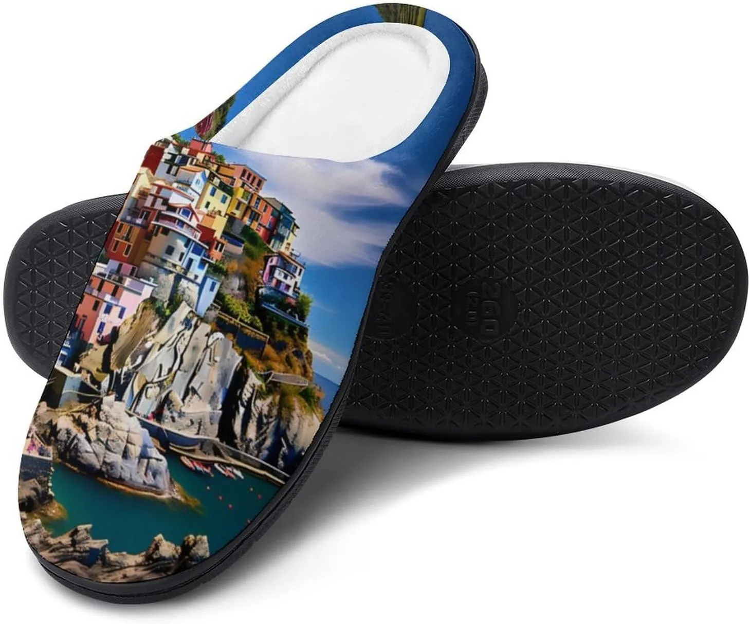 Manarola Italy - Cinque Terre Coastal Town Women's House Slippers Warm Anti-Slip Cotton Slippers Home Shoes Indoor Outdoor