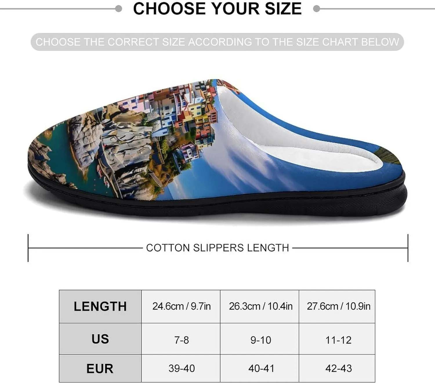 Manarola Italy - Cinque Terre Coastal Town Women's House Slippers Warm Anti-Slip Cotton Slippers Home Shoes Indoor Outdoor