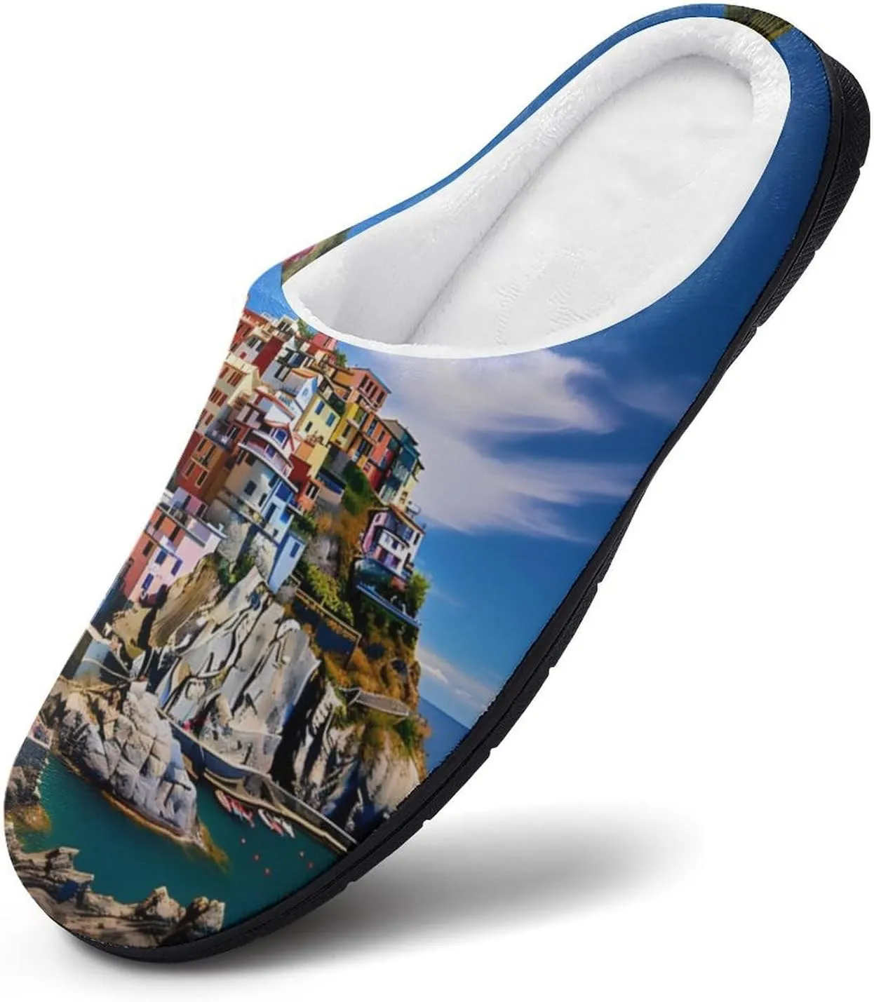 Manarola Italy - Cinque Terre Coastal Town Women's House Slippers Warm Anti-Slip Cotton Slippers Home Shoes Indoor Outdoor