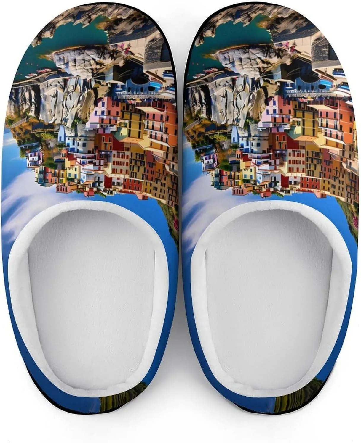 Manarola Italy - Cinque Terre Coastal Town Women's House Slippers Warm Anti-Slip Cotton Slippers Home Shoes Indoor Outdoor