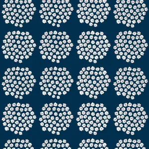 MARIMEKKO Navy Puketti Peel & Stick Wallpaper, Blue