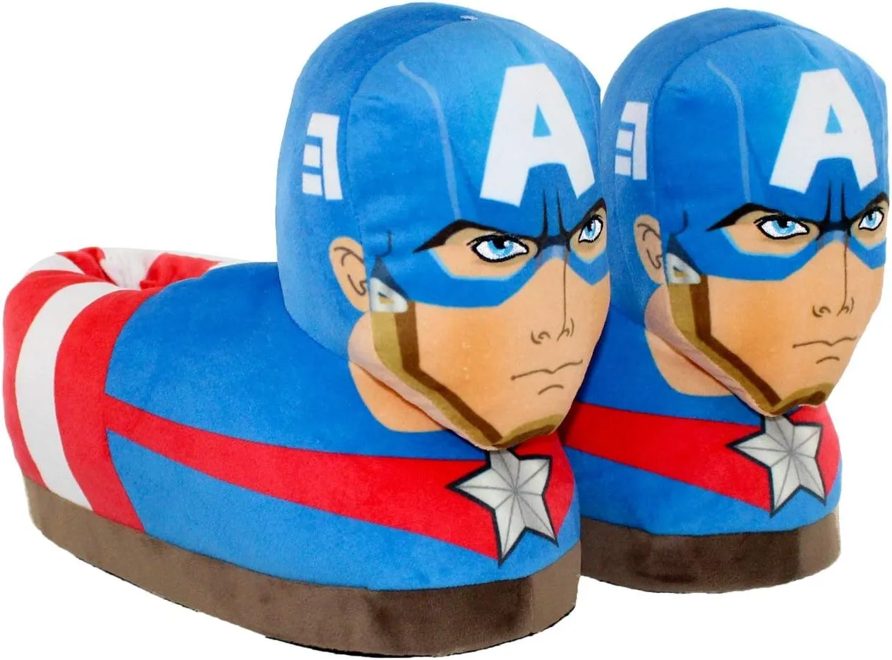 Marvel Slippers from Happy Feet - Officially Licensed Slippers for Kids & Adults - Superhero Character Slippers for Boys, Girls, Men, & Women - Happy Feet Mens & Womens Fluffy Slippers