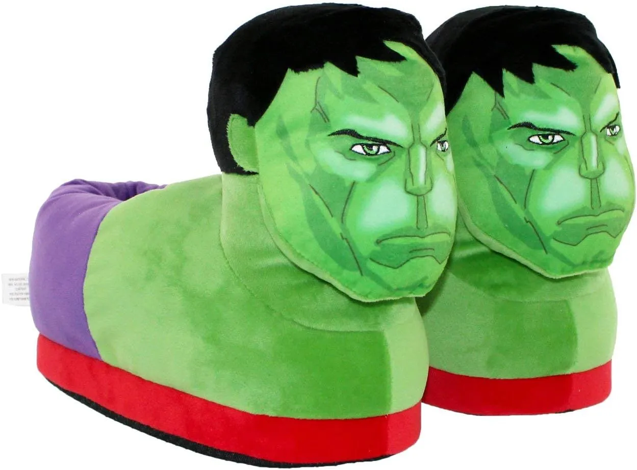 Marvel Slippers from Happy Feet - Officially Licensed Slippers for Kids & Adults - Superhero Character Slippers for Boys, Girls, Men, & Women - Happy Feet Mens & Womens Fluffy Slippers
