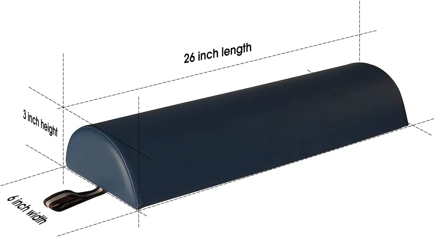 Massage Bolster,Pillow Cushion Pillow, PU Upholstery, 100% Memory Foam, for Massage/Spa/Beauty/Tattoo/Back Pain Relief (Royal Blue, 6" Half Round)