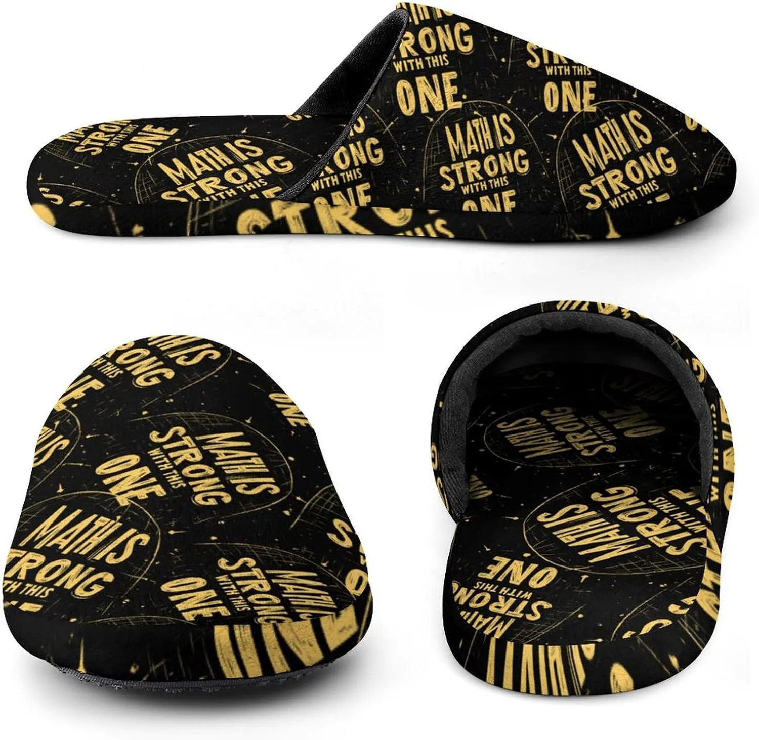 Math Is Strong With This One Cotton Slippers Fashion Slip on House Shoes Lightweight Slipper for Men