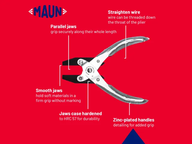 Maun Flat Nose Pliers, Smooth Jaws 140mm