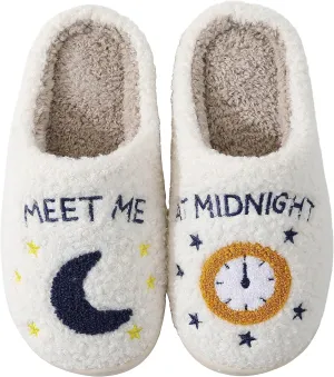Meet Me At Midnight Merch Slippers For Women Men Cartoon Fuzzy Slippers Winter Cozy Soft For Indoor Outdoor Slippers