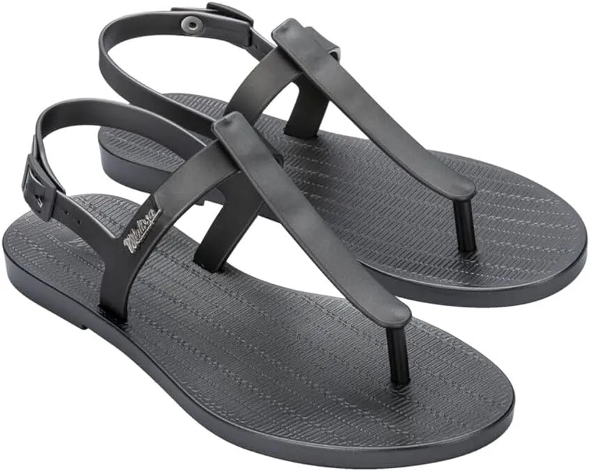 Melissa Sun Ventura Sandal for Women, Graphite, 9