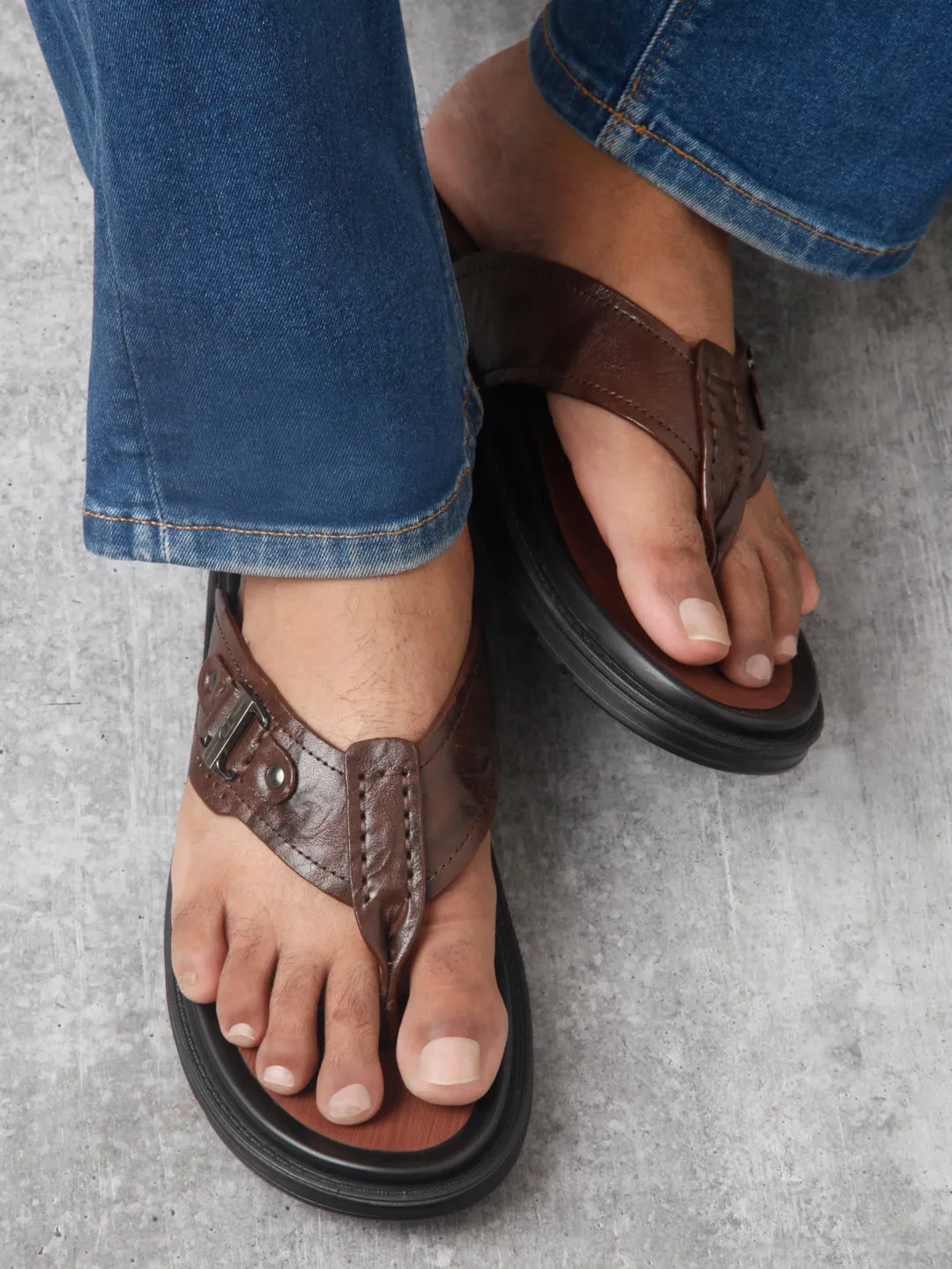 Men's Brown Thong Sandal (ID4241)