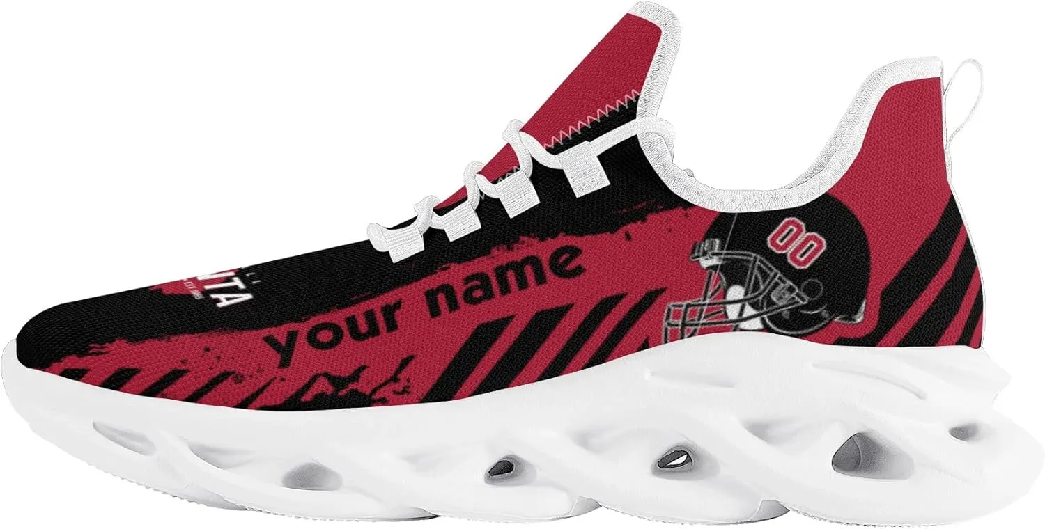 Men's Custom Football Flex Control Sneakers Personalized Breathable Fan Gift Name Number Workout Athletic Gym Slip-on Shoes