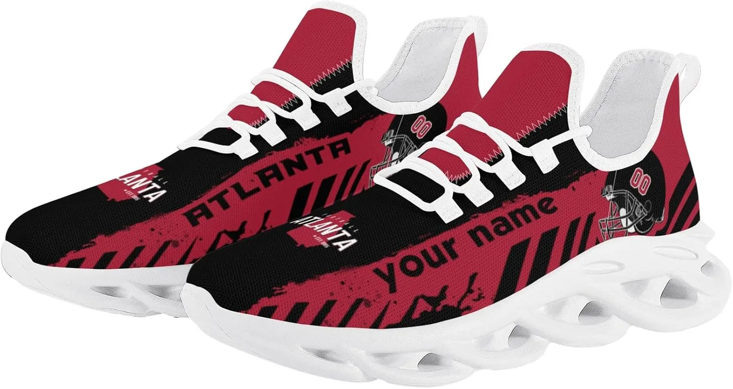 Men's Custom Football Flex Control Sneakers Personalized Breathable Fan Gift Name Number Workout Athletic Gym Slip-on Shoes