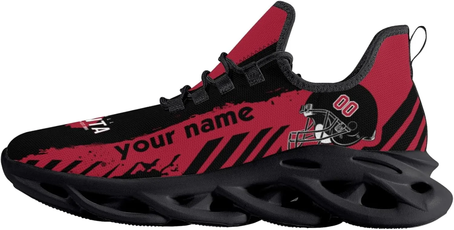 Men's Custom Football Flex Control Sneakers Personalized Breathable Fan Gift Name Number Workout Athletic Gym Slip-on Shoes