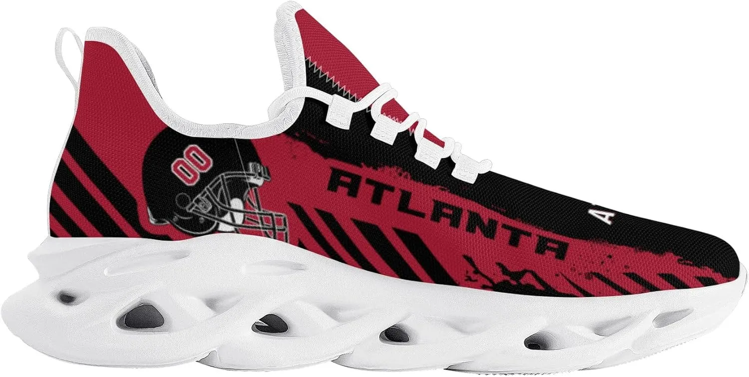Men's Custom Football Flex Control Sneakers Personalized Breathable Fan Gift Name Number Workout Athletic Gym Slip-on Shoes