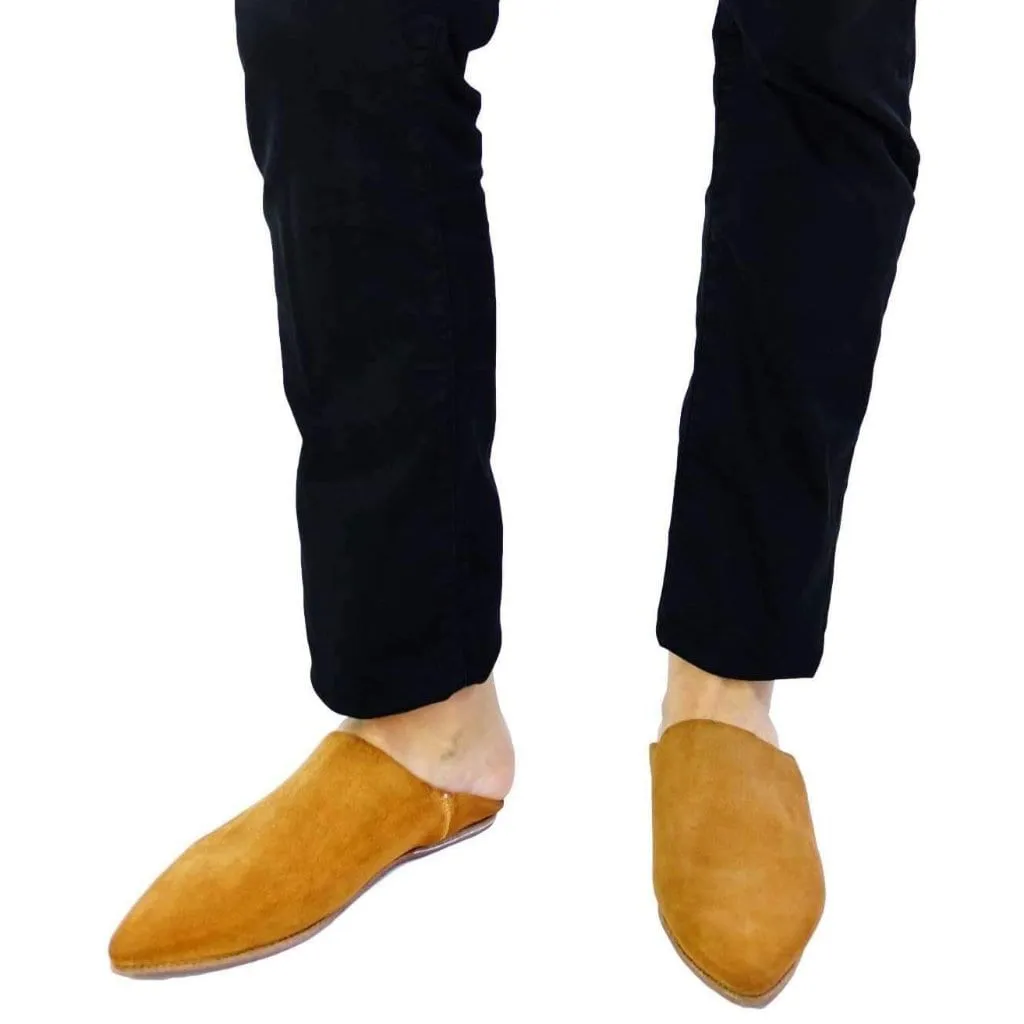 Men's Moroccan Slipper in Suede Camel
