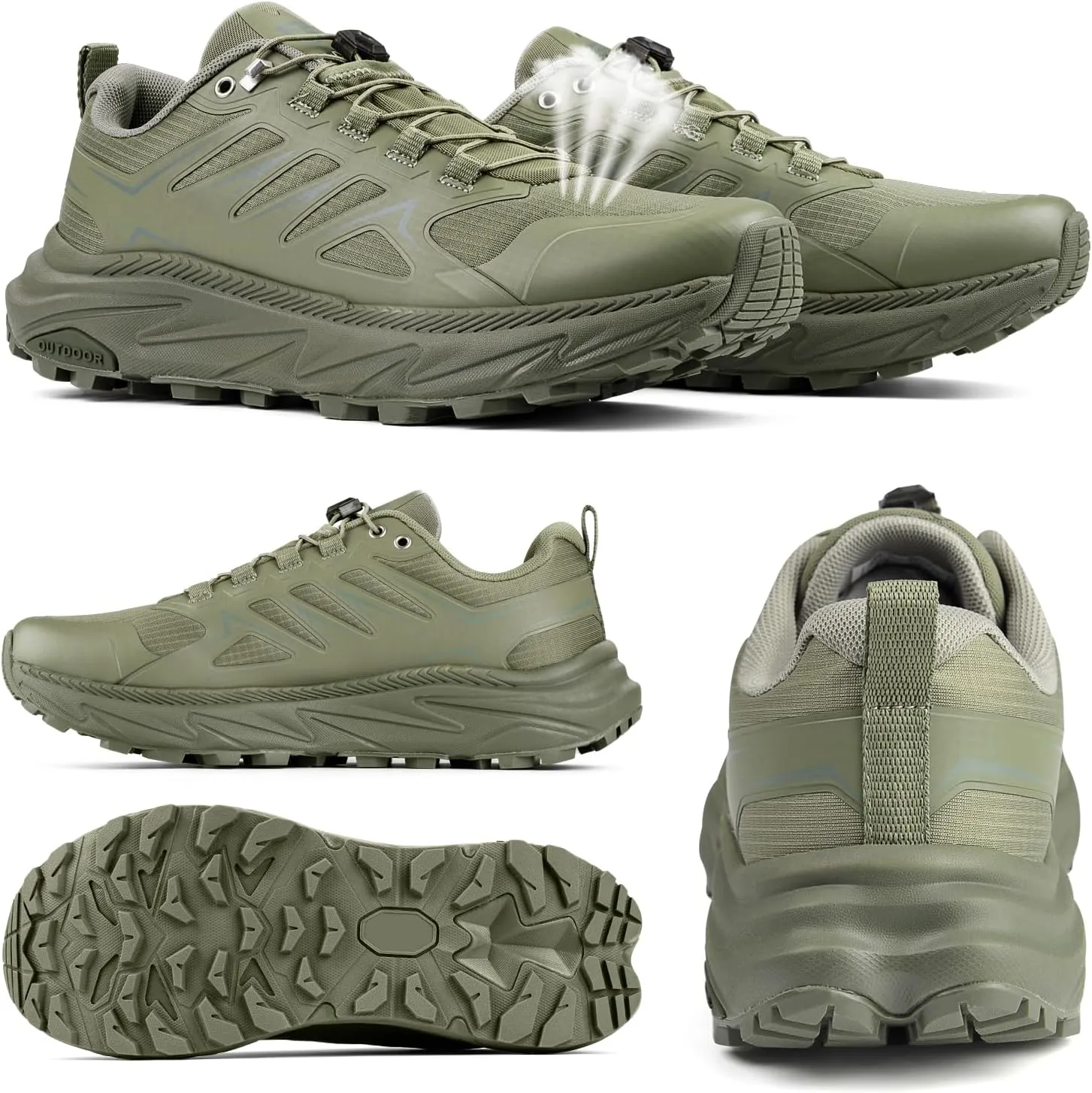 Men's Trail Running Shoes for Hiking Walking Cross Training Shoes with Arch Support Anti-Slip Lightweight Wide Width Sneakers
