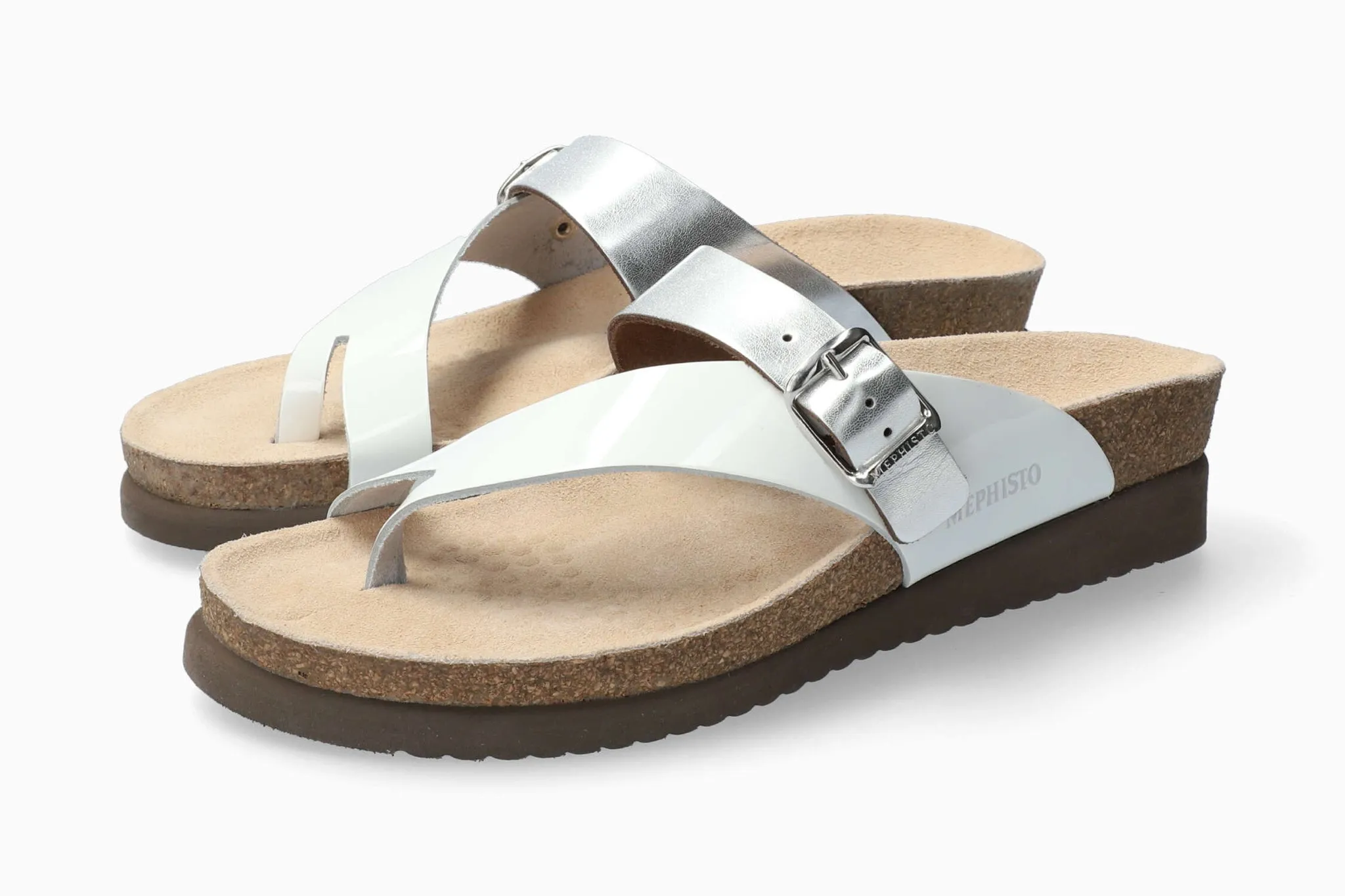 Mephisto Women's Helen Mix White Patent Leather Sandal