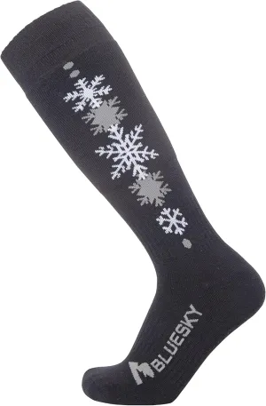Merino Wool Ski Socks/Hiking Socks for Men&Women, Snowflake