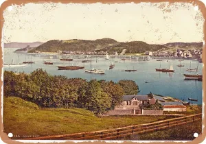 Metal Sign - Oban, The bay, Scotland - Vintage Rusty Look