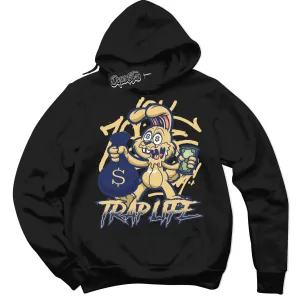 Method of Make Midnight Navy Metallic Gold 1s Sneaker Hoodie Trap Rabbit Graphic