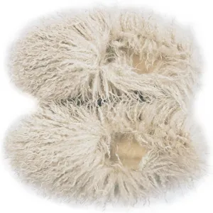 MH Bailment Women's Faux Curly Fur Slippers Fuzzy Fluffy Fashion Slippers Warm House Shoes Indoor Outdoor Winter